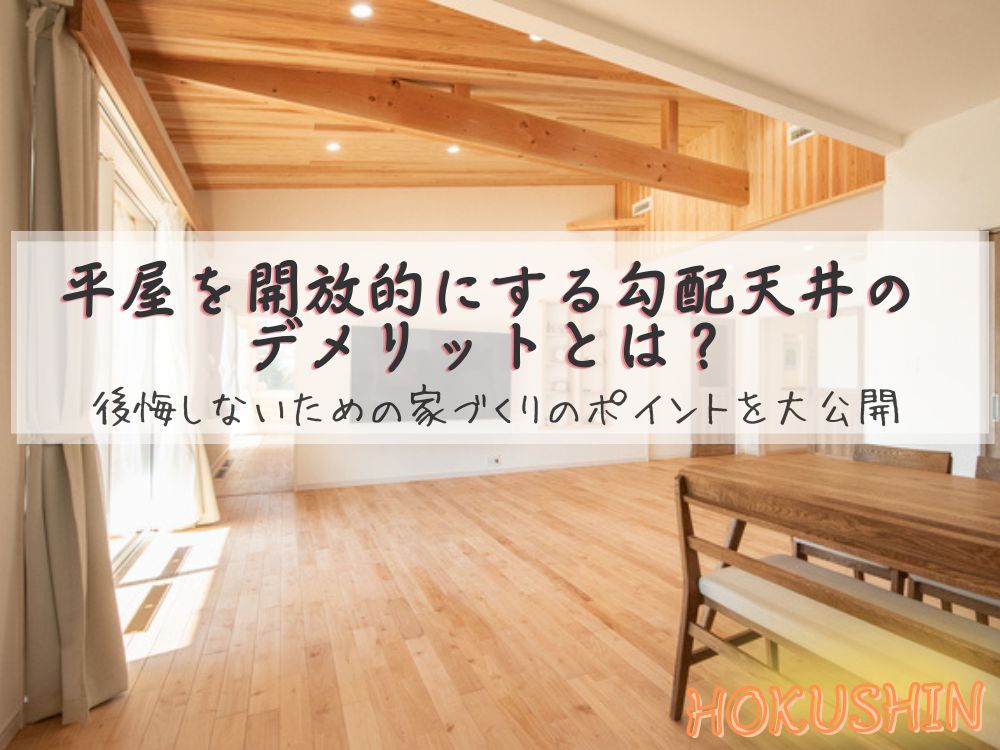 平屋を開放的にする勾配天井のデメリットとは？後悔しないための家づくりのポイントを大公開